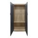 383-000242 Ντουλάπα εξάφυλλη Athos pakoworld sonoma-ανθρακί 240x42x180εκ
