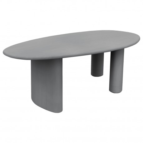 ΤΡΑΠΕΖΙ ΤΡΑΠΕΖΑΡΙΑΣ ΟΒΑΛ VOLPE HM6599.01 ΓΚΡΙ FIBER CEMENT 240x100x75Υεκ