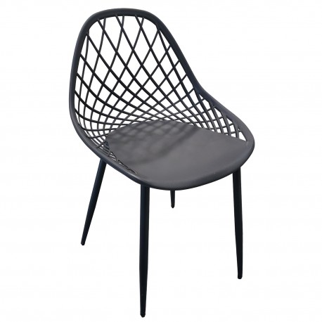15300061 Καρέκλα Κήπου ArteLibre ARIELA Μαύρο PP/Μέταλλο 51.5x54x82cm Μαύρο