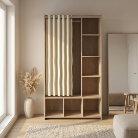 0181.TV63 Unit ντουλάπα ανοιχτή 105x48,25x180,4εκ. Jackson Hickory