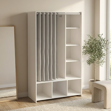 0181.TV49 Unit ντουλάπα ανοιχτή 105x48,25x180,4εκ. Λευκό