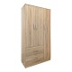 383-000038 Ντουλάπα τρίφυλλη με 2 συρτάρια Athos pakoworld σε sonoma απόχρωση 90x42x180εκ