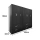 383-000195 Ντουλάπα εξάφυλλη Athos pakoworld wenge 180x42x180εκ
