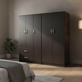 383-000197 Ντουλάπα πεντάφυλλη Athos Ι pakoworld wenge 170x42x180εκ