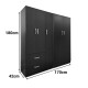 383-000197 Ντουλάπα πεντάφυλλη Athos Ι pakoworld wenge 170x42x180εκ