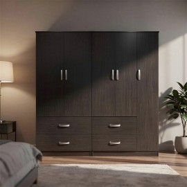 383-000196 Ντουλάπα πεντάφυλλη Athos pakoworld wenge 170x42x180εκ
