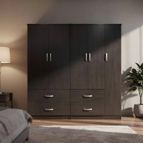 383-000196 Ντουλάπα πεντάφυλλη Athos pakoworld wenge 170x42x180εκ