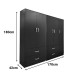 383-000196 Ντουλάπα πεντάφυλλη Athos pakoworld wenge 170x42x180εκ