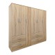 383-000206 Ντουλάπα εξάφυλλη Athos pakoworld sonoma 180x42x180εκ
