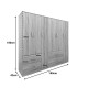 383-000206 Ντουλάπα εξάφυλλη Athos pakoworld sonoma 180x42x180εκ