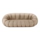392-000004 Καναπές Embrace pakoworld βελούδο σε μπεζ απόχρωση 180x105x65εκ