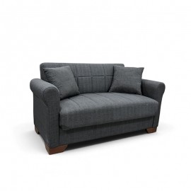 40-0319 VAVEL DARK GREY ΥΦΑΣΜΑ 2ΘΕΣΙΟΣ ΚΑΝΑΠΕΣ/ΚΡΕΒΑΤΙ ΜΕ ΑΠΟΘ.ΧΩΡΟ 156Χ85Χ80εκ.