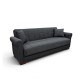 40-0317 VAVEL DARK GREY ΥΦΑΣΜΑ 3ΘΕΣΙΟΣ ΚΑΝΑΠΕΣ/ΚΡΕΒΑΤΙ ΜΕ ΑΠΟΘ.ΧΩΡΟ 216X85X80εκ.