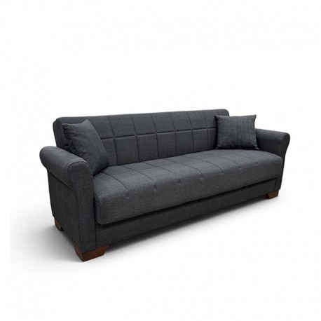 40-0317 VAVEL DARK GREY ΥΦΑΣΜΑ 3ΘΕΣΙΟΣ ΚΑΝΑΠΕΣ/ΚΡΕΒΑΤΙ ΜΕ ΑΠΟΘ.ΧΩΡΟ 216X85X80εκ.