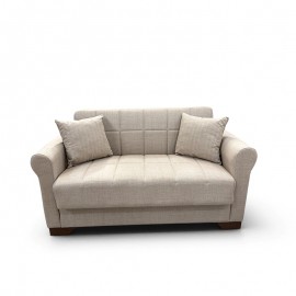40-0320 VAVEL LIGHT BROWN ΥΦΑΣΜΑ 2ΘΕΣΙΟΣ ΚΑΝΑΠΕΣ/ΚΡΕΒΑΤΙ ΜΕ ΑΠΟΘ.ΧΩΡΟ 156Χ85Χ80εκ.