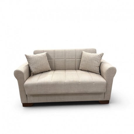 40-0320 VAVEL LIGHT BROWN ΥΦΑΣΜΑ 2ΘΕΣΙΟΣ ΚΑΝΑΠΕΣ/ΚΡΕΒΑΤΙ ΜΕ ΑΠΟΘ.ΧΩΡΟ 156Χ85Χ80εκ.