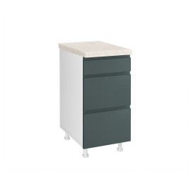 KD403FB88 Επιδαπέδια συρταριέρα κουζίνας AURA D40 3F B Πράσινο 40x60x85εκ.