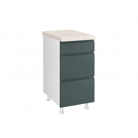 KD403FB88 Επιδαπέδια συρταριέρα κουζίνας AURA D40 3F B Πράσινο 40x60x85εκ.