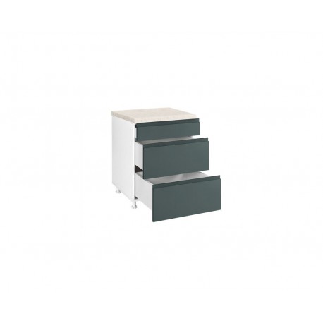 KD603FB88 Επιδαπέδια συρταριέρα κουζίνας AURA D60 3F B Πράσινο 60x60x85εκ.