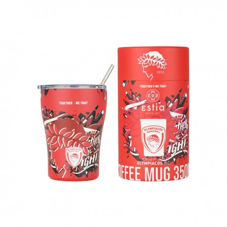 00-27223 ESTIA ΘΕΡΜΟΣ COFFEE MUG OLYMPIACOS BC EDITION TOGETHER WE FIGHT 350ml