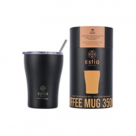 01-12083 ESTIA ΘΕΡΜΟΣ COFFEE MUG SAVE THE AEGEAN 350ml MIDNIGHT BLACK