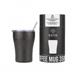 01-22891 ESTIA ΘΕΡΜΟΣ COFFEE MUG SAVE THE AEGEAN 350ml NOIR ECHO