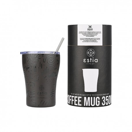 01-22891 ESTIA ΘΕΡΜΟΣ COFFEE MUG SAVE THE AEGEAN 350ml NOIR ECHO