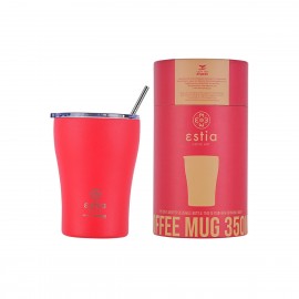 01-16845 ESTIA ΘΕΡΜΟΣ COFFEE MUG SAVE THE AEGEAN 350ml SCARLET RED