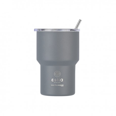 01-18467 ESTIA ΘΕΡΜΟΣ MUG LITE SAVE THE AEGEAN 400ml FJORD GREY