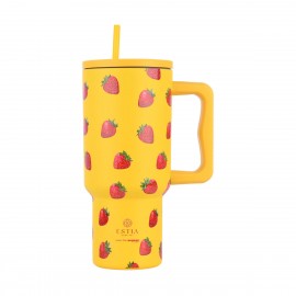 01-32029 ESTIA ΘΕΡΜΟΣ STRAW TUMBLER XL SAVE THE AEGEAN 900ml BERRY BRIGHT