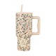 01-35181 ESTIA ΘΕΡΜΟΣ STRAW TUMBLER XL SAVE THE AEGEAN 900ml BLOOM BEIGE