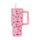 01-32081 ESTIA ΘΕΡΜΟΣ STRAW TUMBLER XL SAVE THE AEGEAN 900ml CHERRY ROSE