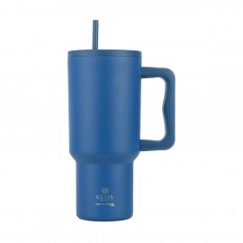 01-32166 ESTIA ΘΕΡΜΟΣ STRAW TUMBLER XL SAVE THE AEGEAN 900ml DENIM BLUE