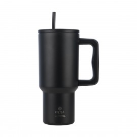 01-32111 ESTIA ΘΕΡΜΟΣ STRAW TUMBLER XL SAVE THE AEGEAN 900ml MIDNIGHT BLACK