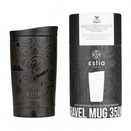 01-25588 ESTIA ΘΕΡΜΟΣ TRAVEL MUG SAVE THE AEGEAN 350ml NOIR ECHO