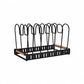 01-29890 ESTIA ΘΗΚΗ ΜΕ ΔΙΑΧΩΡΙΣΤΙΚΑ BAMBOO ESSENTIALS ΜΕΤΑΛΛΙΚΗ ΜΕ ΧΕΡΟΥΛΙ 30.5x17.7x19cm ΜΑΥΡΗ