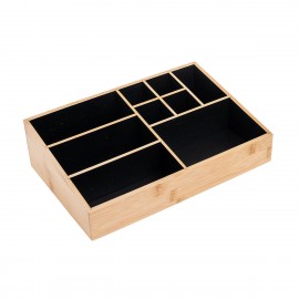 02-13127 ESTIA ΘΗΚΗ ΟΡΓΑΝΩΣΗΣ ΚΑΛΛΥΝΤΙΚΩΝ BAMBOO 9 ΘΕΣΕΩΝ 33x21x9cm