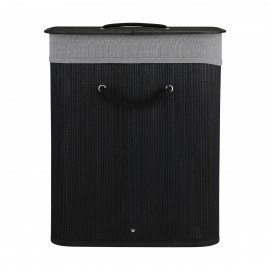 02-34597 ESTIA ΚΑΛΑΘΙ ΑΠΛΥΤΩΝ BAMBOO ESSENTIALS 60LT ΠΤΥΣΣΟΜΕΝΟ ΟΡΘΟΓΩΝΙΟ ΜΑΥΡΟ ΝΕΑ ΠΛΕΞΗ