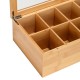 01-27025 ESTIA ΚΟΥΤΙ ΑΠΟΘΗΚΕΥΣΗΣ ΒΑΜΒΟΟ 8 ΘΗΚΕΣ 31x19x9cm ΜΕ ΚΑΠΑΚΙ