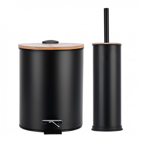 02-35631 ESTIA ΣΕΤ ΠΙΓΚΑΛ & ΧΑΡΤΟΔΟΧΕΙΟ 7lt BAMBOO ESSENTIALS ΜΑΥΡΟ