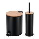 02-35631 ESTIA ΣΕΤ ΠΙΓΚΑΛ & ΧΑΡΤΟΔΟΧΕΙΟ 7lt BAMBOO ESSENTIALS ΜΑΥΡΟ