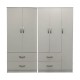 383-000186 Ντουλάπα πεντάφυλλη Athos pakoworld λευκή 170x42x180εκ