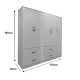 383-000186 Ντουλάπα πεντάφυλλη Athos pakoworld λευκή 170x42x180εκ