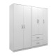 383-000187 Ντουλάπα πεντάφυλλη Athos I pakoworld λευκή 170x42x180εκ