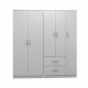 383-000187 Ντουλάπα πεντάφυλλη Athos I pakoworld λευκή 170x42x180εκ
