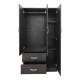383-000256 Ντουλάπα πεντάφυλλη με πατάρι Athos I pakoworld wenge 170x42x240εκ