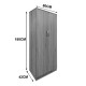 383-000276 Ντουλάπα πεντάφυλλη με πατάρι Athos I pakoworld sonoma-λευκή 170x42x240εκ