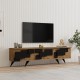 120-000669 Έπιπλο τηλεόρασης Trida pakoworld oak με μαύρο 160x35x45εκ