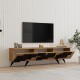 120-000669 Έπιπλο τηλεόρασης Trida pakoworld oak με μαύρο 160x35x45εκ