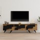 120-000669 Έπιπλο τηλεόρασης Trida pakoworld oak με μαύρο 160x35x45εκ
